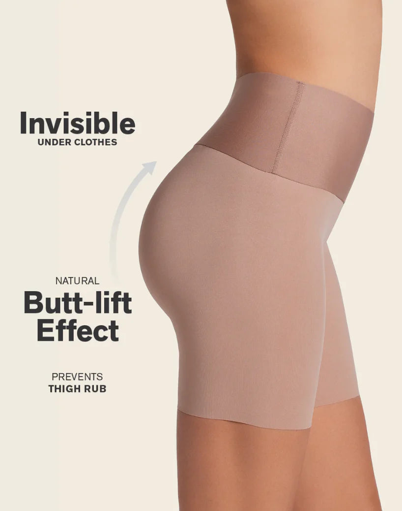 Stay-In-Place Seamless Shaper Short