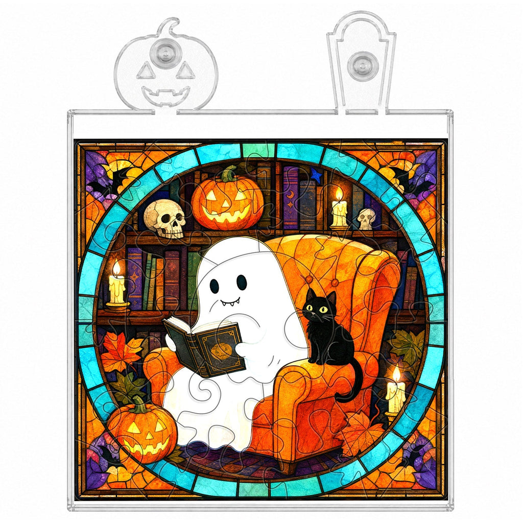 Acrylic Puzzle Night Light -Ghost Cat Reading