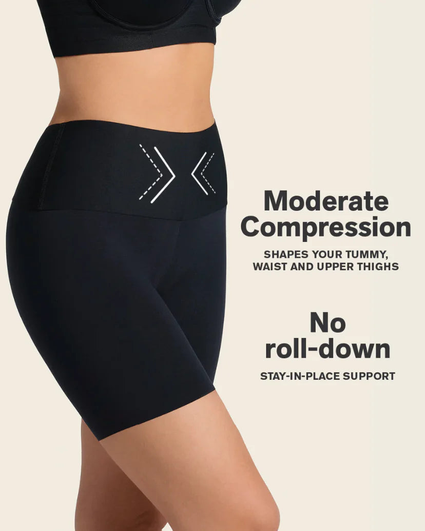 Stay-In-Place Seamless Shaper Short