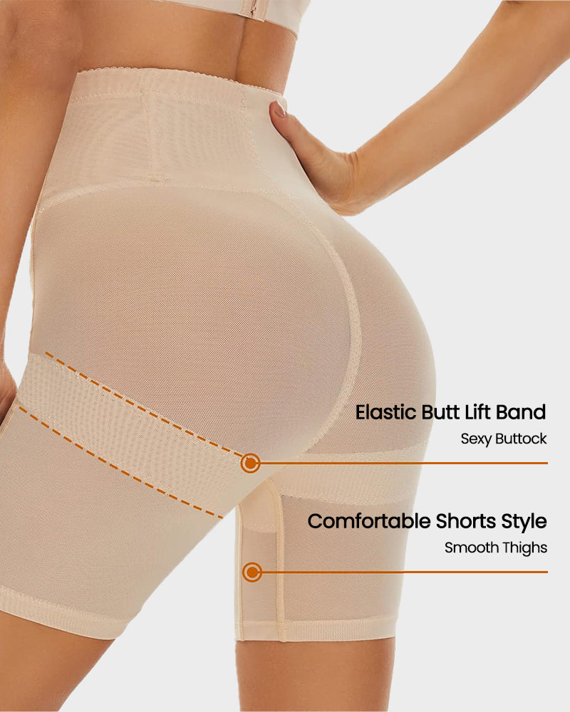 High Waist Criss-Cross Mesh Breathable Shaping Shorts
