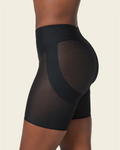 High-waisted shaping shorts with pleated center seam and elastic band