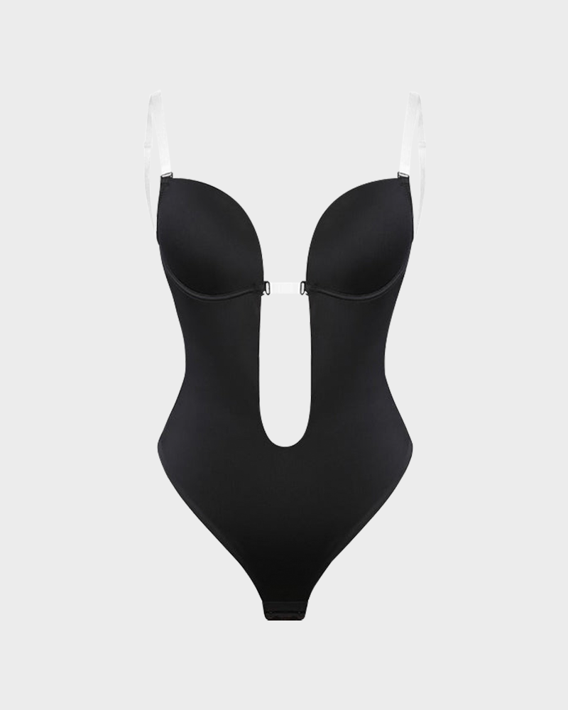 Strapless U Plunge Thong Bodysuit