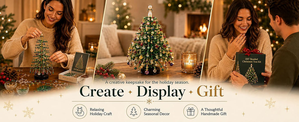 DIY Mini Crystal Bead Christmas Tree Craft