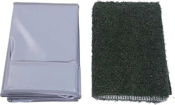 Foldable dog grass mat with tray