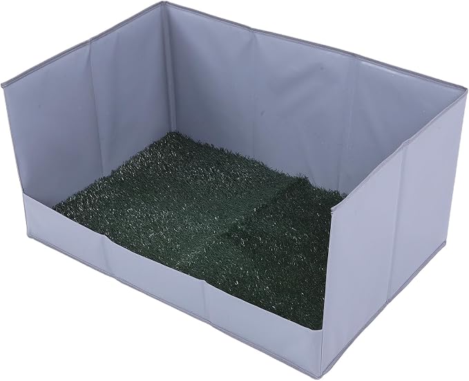 Foldable dog grass mat with tray