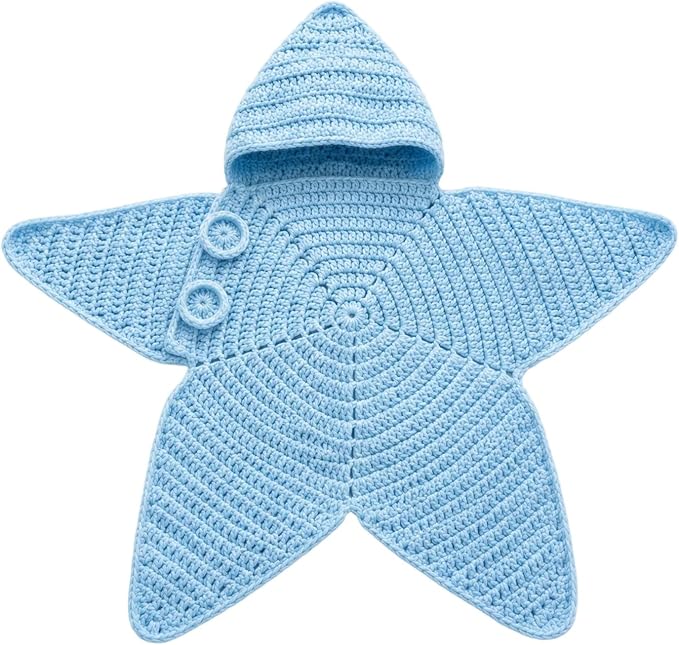 Baby Starfish One-piece Baby Coat - Cute Knitted Baby Onesie