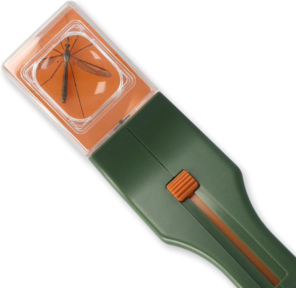 Magnifying glass quick-release insect trapping tool