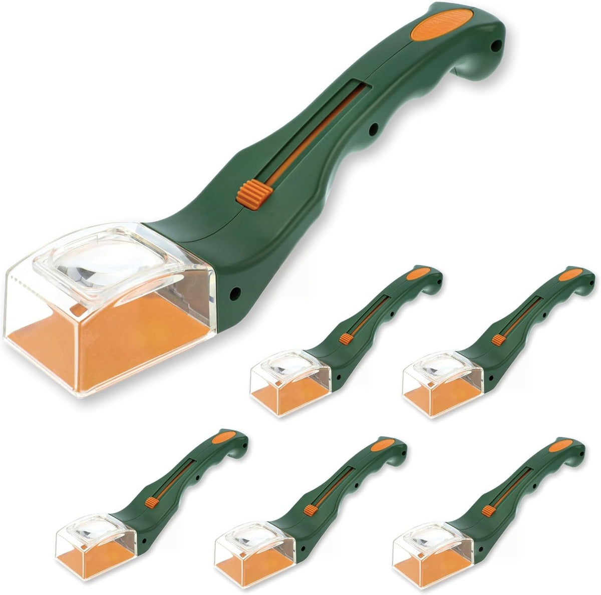 Magnifying glass quick-release insect trapping tool