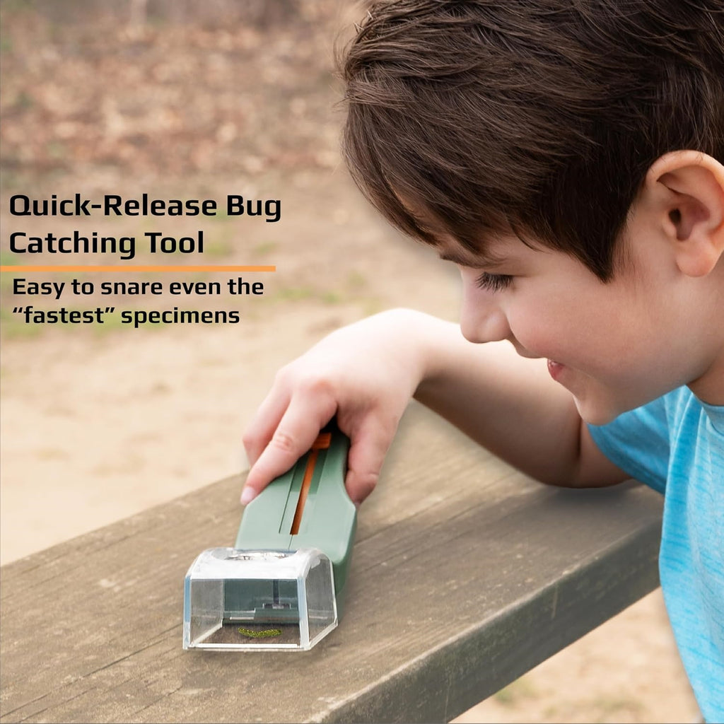 Magnifying glass quick-release insect trapping tool