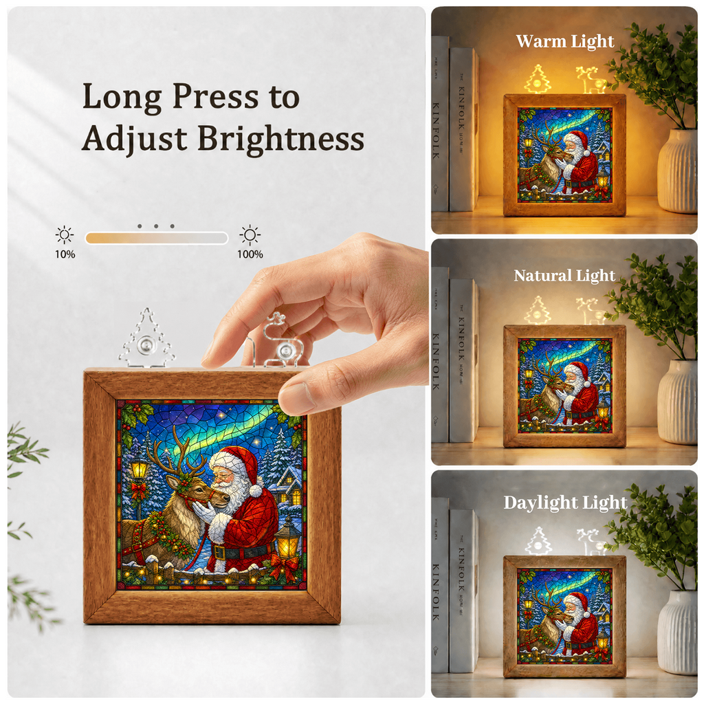 Acrylic Puzzle Night Light - Aurora Reindeer