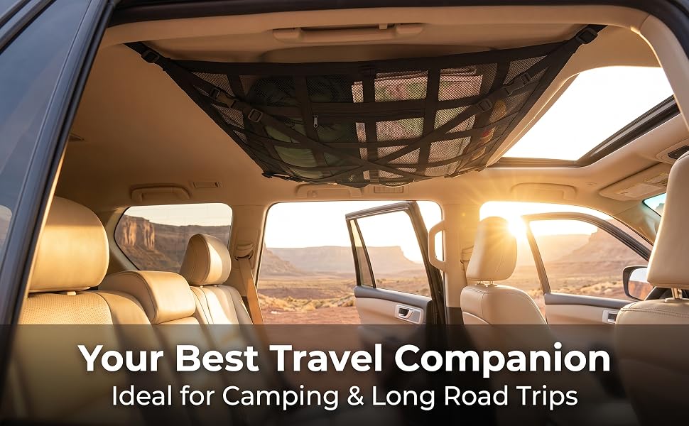 Car ceiling cargo net bag