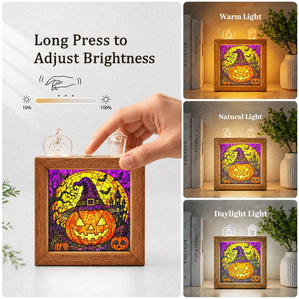 Acrylic Puzzle Night Light - Halloween Pumpkin Theme