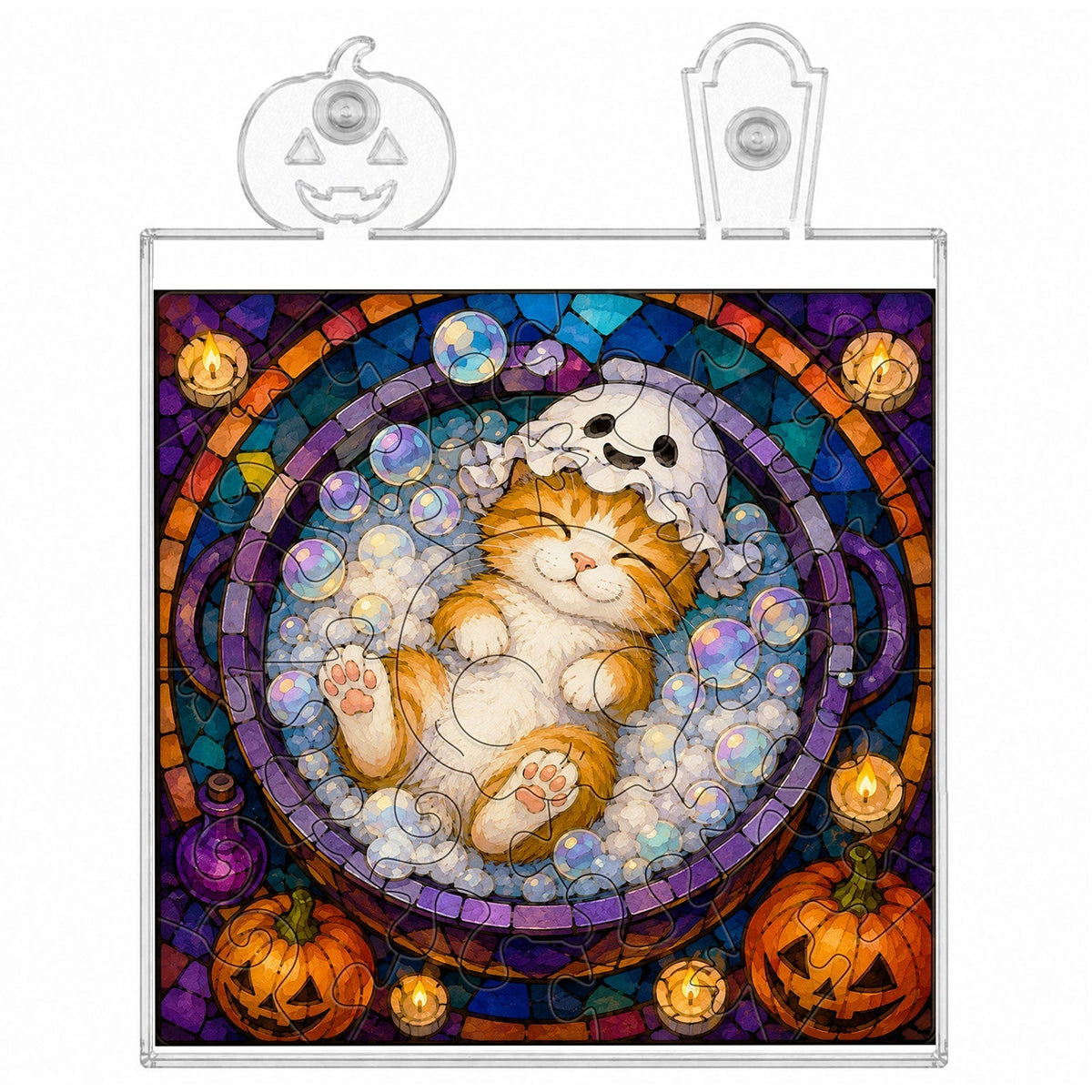 Acrylic Puzzle Night Light - Halloween Kitty
