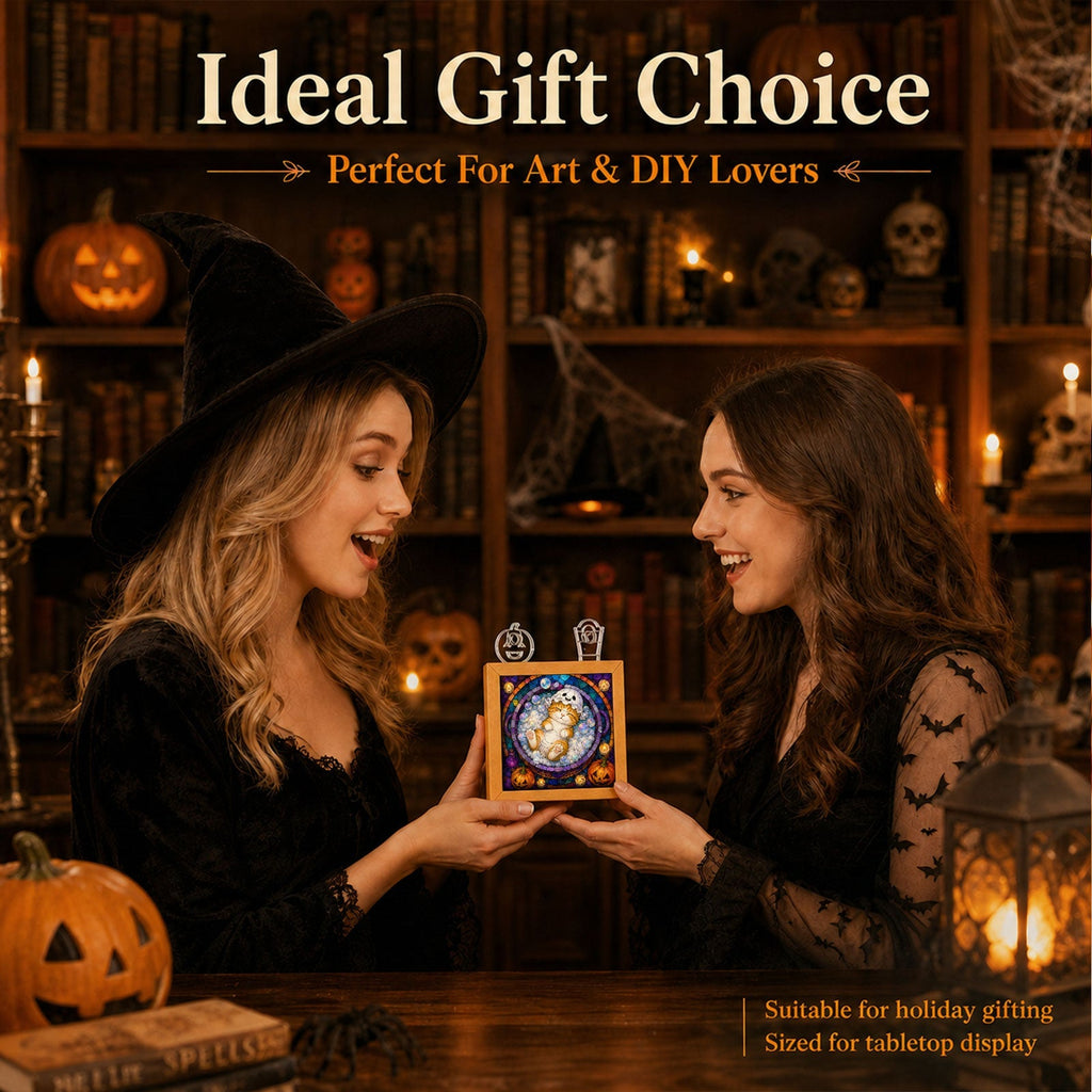 Acrylic Puzzle Night Light - Halloween Kitty
