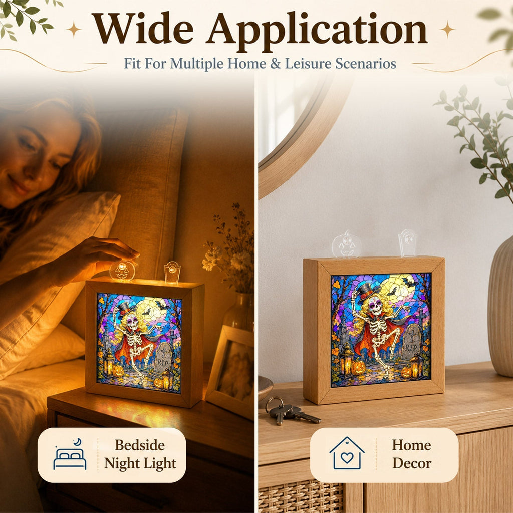 Acrylic Puzzle Night Light - Halloween Graveyard Party