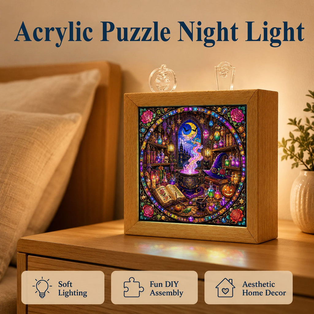 Acrylic Puzzle Night Light - Witch's Alchemy Lab