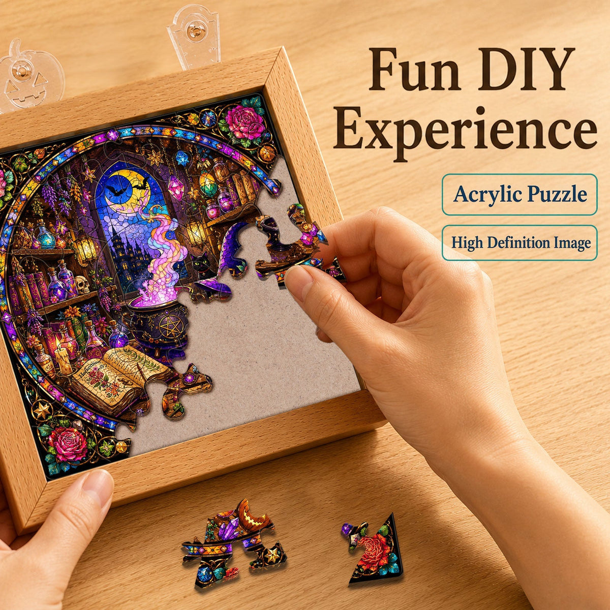 Acrylic Puzzle Night Light - Witch's Alchemy Lab