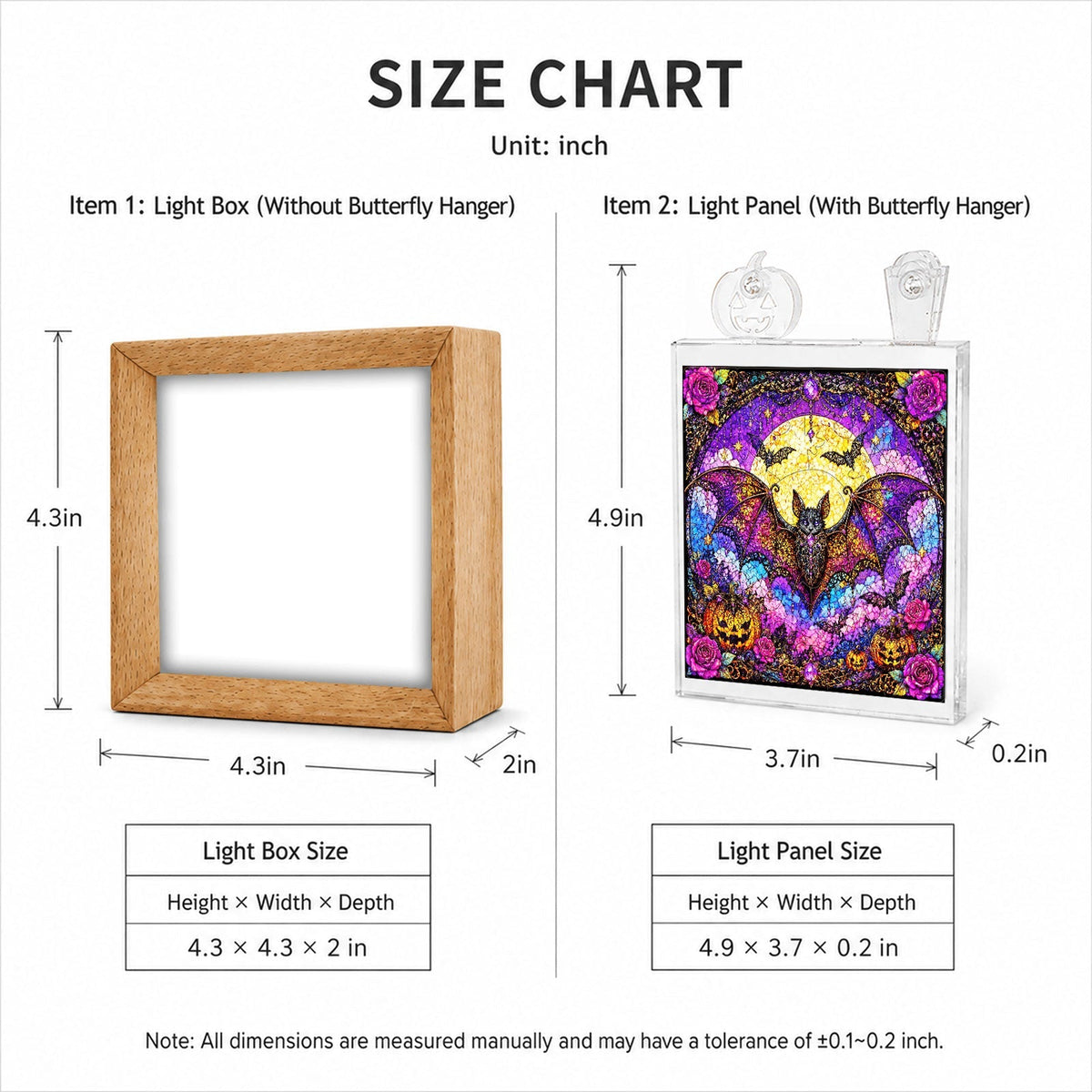 Acrylic Puzzle Night Light - Gothic Lace Bat