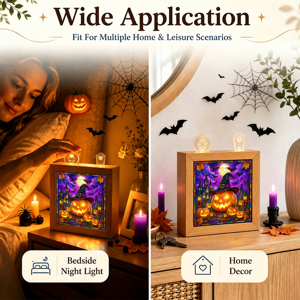Acrylic Puzzle Night Light - Witch Hat Pumpkin