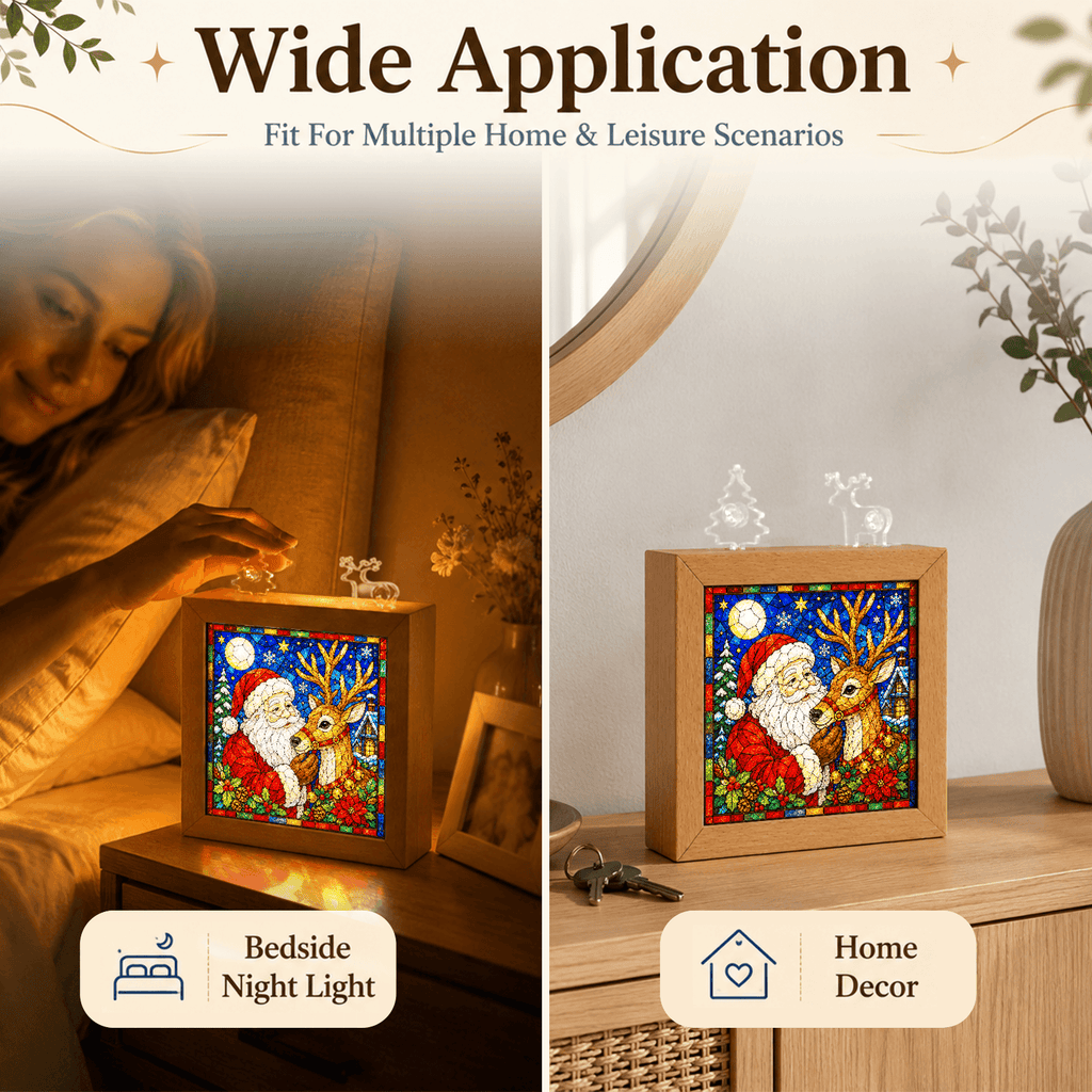 Acrylic Puzzle Night Light - Santa Claus and Reindeer
